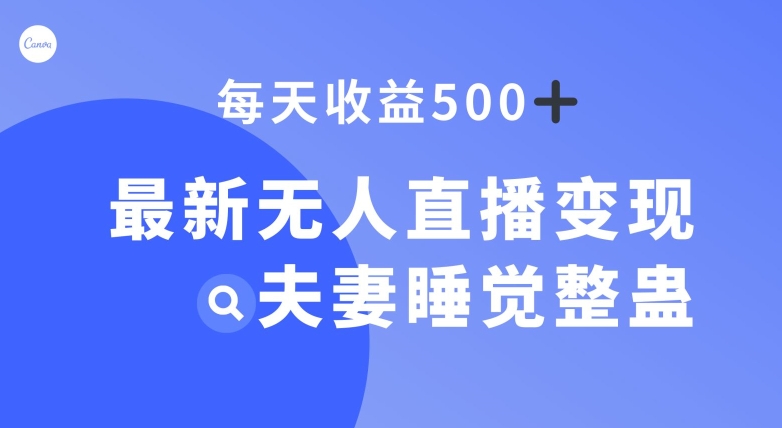 最新无人直播变现，夫妻睡觉整蛊，每天躺赚500+【揭秘】网赚项目-副业赚钱-互联网创业-资源整合四水哥网创网赚