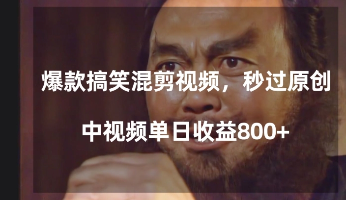 爆款搞笑混剪视频，百分百过原创，单日中视频播放收益800+【揭秘】网赚项目-副业赚钱-互联网创业-资源整合轻创联盟