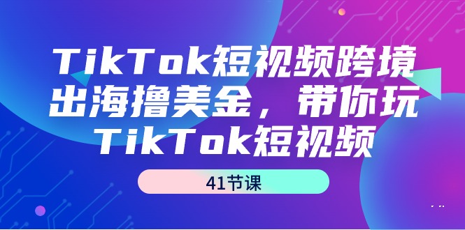 TikTok短视频跨境出海撸美金，带你玩TikTok短视频（41节课）网赚项目-副业赚钱-互联网创业-资源整合森森素材资源站