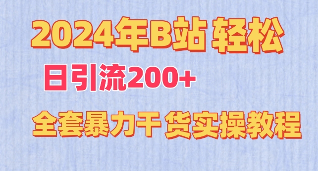 2024年B站轻松日引流200+的全套暴力干货实操教程-梦落网