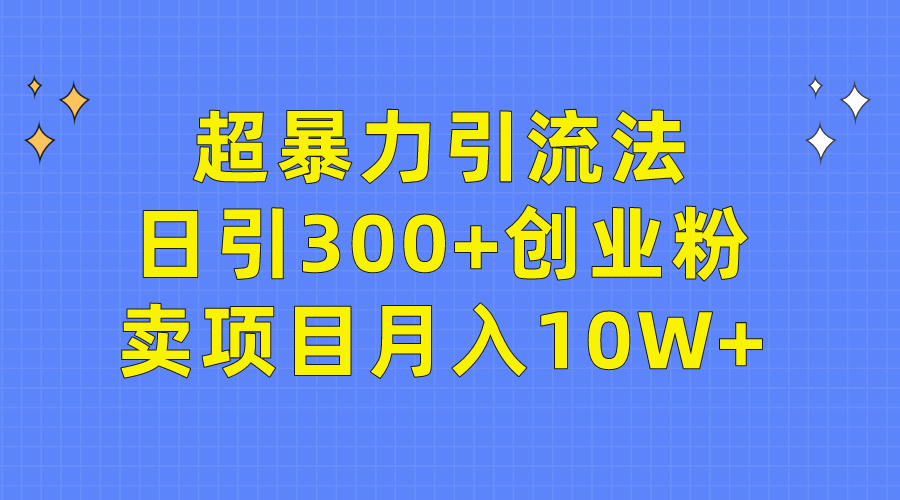 超暴力引流法，日引300+创业粉，卖项目月入10W+-北漠网络