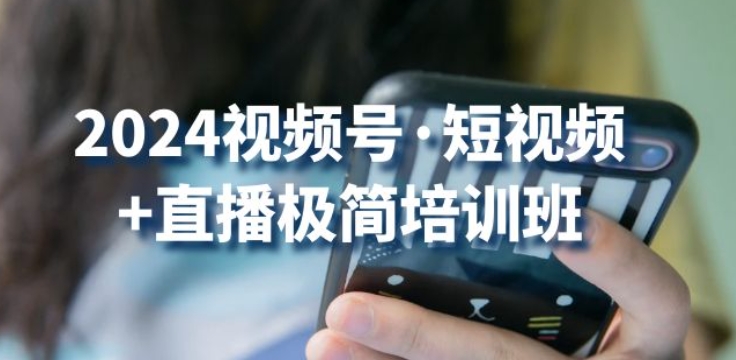 2024视频号·短视频+直播极简培训班：抓住视频号风口，流量红利网赚项目-副业赚钱-互联网创业-资源整合四水哥网创网赚