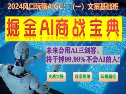 掘金AI商战宝典初级班：如何用AI做文案(实战实操 现学现用 玩赚超值)网赚项目-副业赚钱-互联网创业-资源整合歪妹网赚