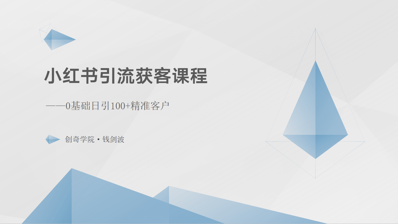 小红书引流获客课程：0基础日引100+精准客户网赚教程-副业赚钱-互联网创业-手机赚钱-网赚项目-98副业网-精品课程-知识付费-网赚创业网98副业网