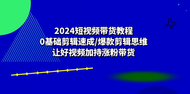 2024短视频带货教程：0基础剪辑速成/爆款剪辑思维/让好视频加持涨粉带货网赚项目-副业赚钱-互联网创业-资源整合歪妹网赚