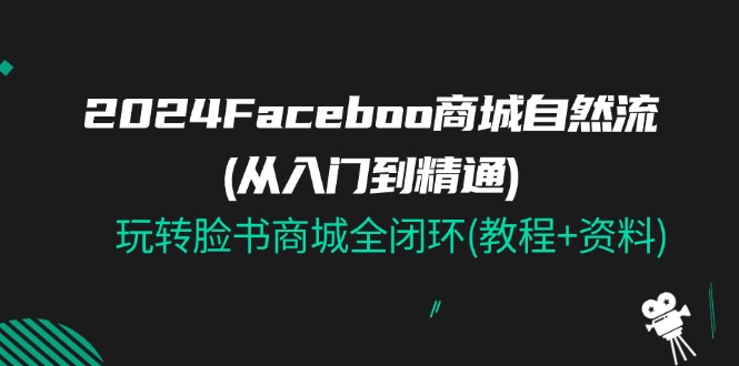 2024Faceboo 商城自然流(从入门到精通)，玩转脸书商城全闭环(教程+资料)资源整合BMpAI