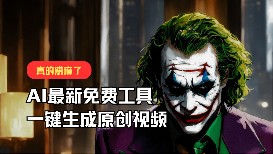 最新免费AI工具，一键生成原创视频，佛系搬运，轻松月入10000+！网赚项目-副业赚钱-互联网创业-资源整合歪妹网赚