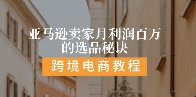 亚马逊卖家月利润百万的选品秘诀: 抓重点/高利润/大方向/大类目/选品易网赚项目-副业赚钱-互联网创业-资源整合四水哥网创网赚