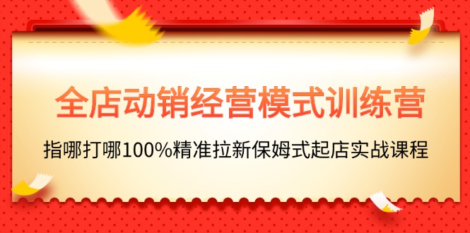 全店动销-经营模式训练营，指哪打哪100%精准拉新保姆式起店实战课程-北漠网络