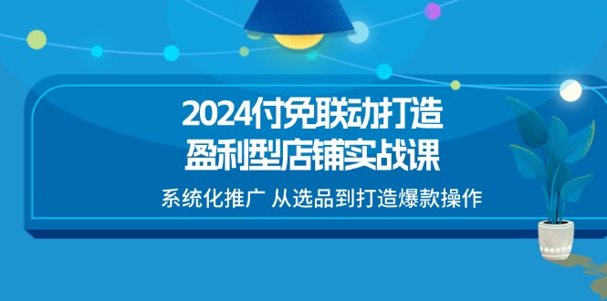 2024付免联动-打造盈利型店铺实战课，系统化推广 从选品到打造爆款操作网赚项目-副业赚钱-互联网创业-资源整合一卡云创-专注知识分享-源码分享