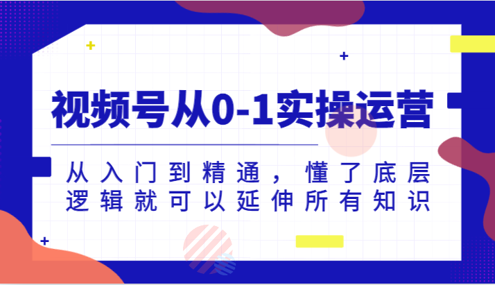 视频号从0-1实操运营，从入门到精通，懂了底层逻辑就可以延伸所有知识（更新2024.7）网赚项目-副业赚钱-互联网创业-资源整合轻创联盟