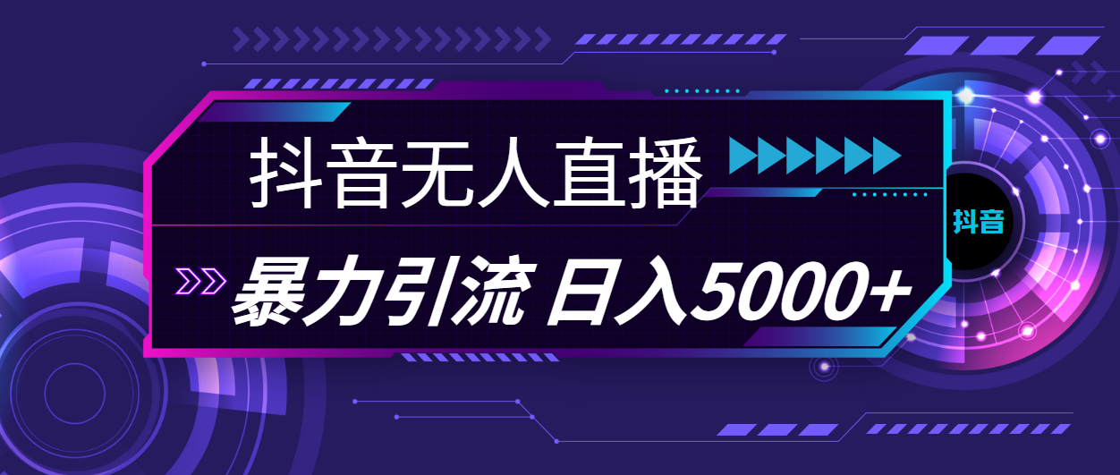 抖音无人直播，暴利引流，日入5000+-北漠网络