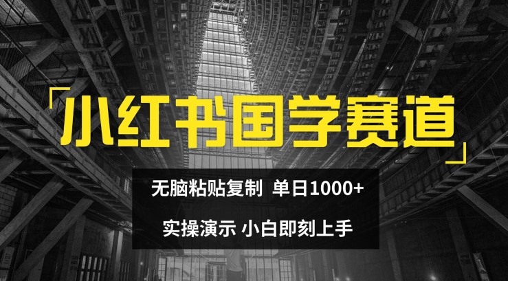 小红书国学赛道，无脑粘贴复制，单日1K，实操演示，小白即刻上手网赚项目-副业赚钱-互联网创业-资源整合轻创联盟