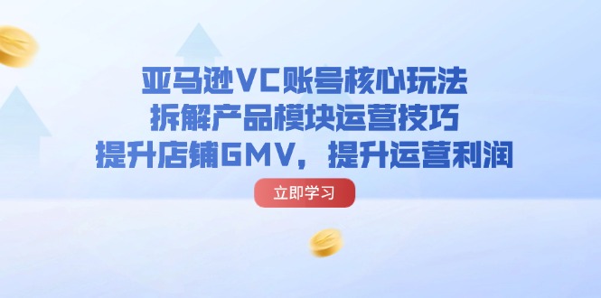 亚马逊VC账号核心玩法，拆解产品模块运营技巧，提升店铺GMV，提升运营利润网赚项目-副业赚钱-互联网创业-资源整合神点网赚