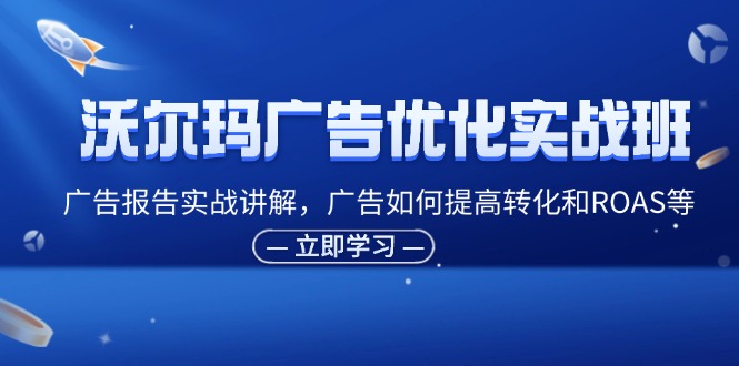 沃尔玛广告优化实战班，广告报告实战讲解，广告如何提高转化和ROAS等