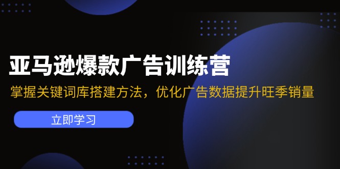 亚马逊爆款广告训练营：掌握关键词库搭建方法，优化广告数据提升旺季销量网赚项目-副业赚钱-互联网创业-资源整合歪妹网赚