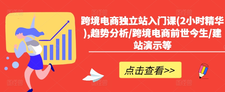 跨境电商独立站入门课(2小时精华),趋势分析/跨境电商前世今生/建站演示等网赚项目-副业赚钱-互联网创业-资源整合四水哥网创网赚