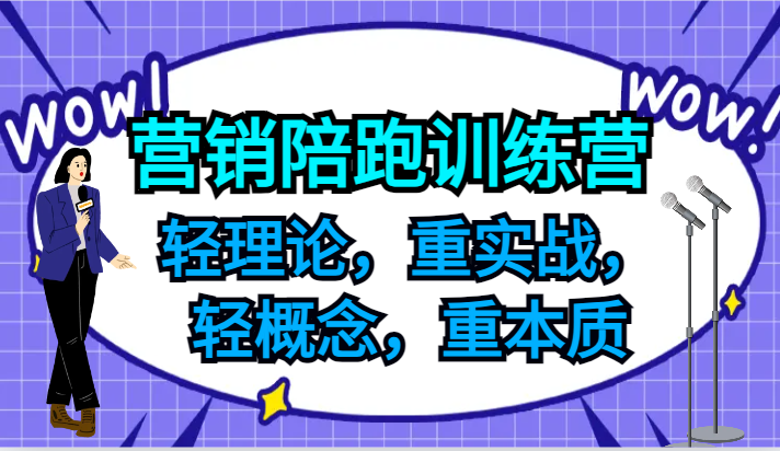 营销陪跑训练营，轻理论，重实战，轻概念，重本质，适合中小企业和初创企业的老板网赚项目-副业赚钱-互联网创业-资源整合歪妹网赚