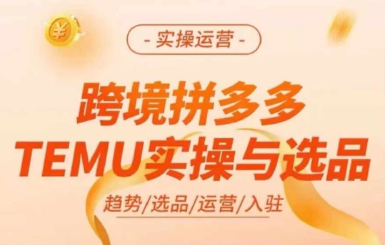 跨境拼多多TEMU实操与选品，多多temu跨境选品运营实操网赚项目-副业赚钱-互联网创业-资源整合四水哥网创网赚