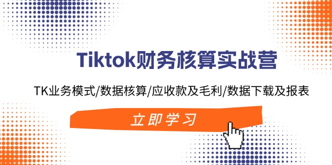 Tiktok财务核算实战营：TK业务模式/数据核算/应收款及毛利/数据下载及报表网赚教程-副业赚钱-互联网创业-手机赚钱-网赚项目-98副业网-精品课程-知识付费-网赚创业网98副业网