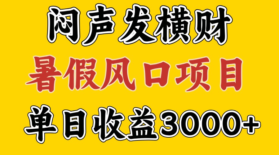 30天赚了7.5W 暑假风口项目，比较好学，2天左右上手-北漠网络