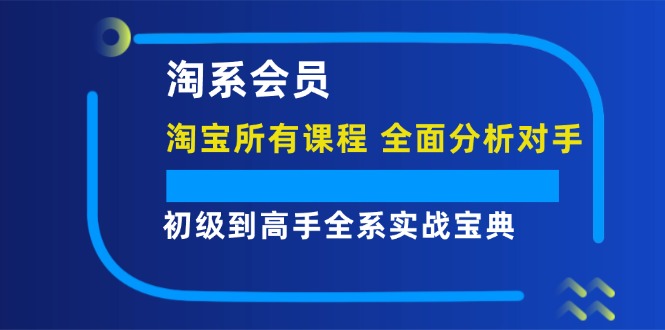 淘系会员初级到高手全系实战宝典【淘宝所有课程，全面分析对手】网赚项目-副业赚钱-互联网创业-资源整合四水哥网创网赚