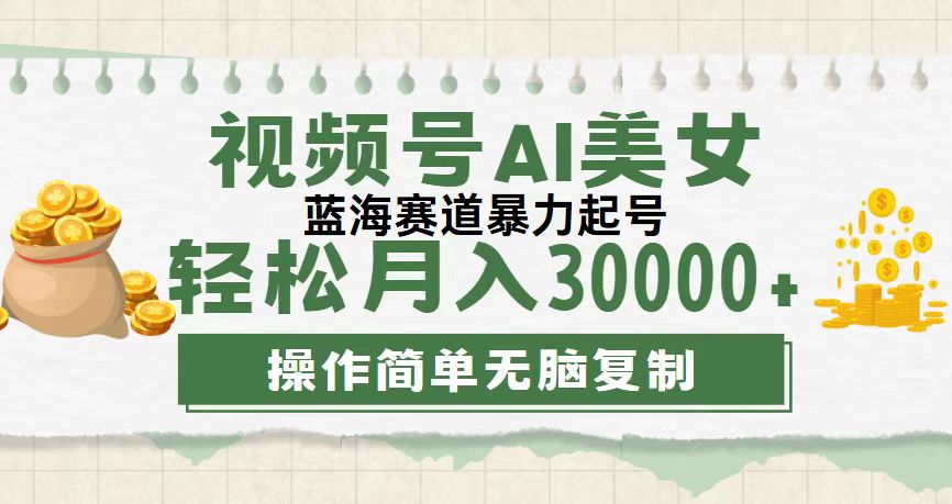 视频号AI美女跳舞，轻松月入30000+，蓝海赛道，流量池巨大，起号猛，无…网赚项目-副业赚钱-互联网创业-资源整合四水哥网创网赚