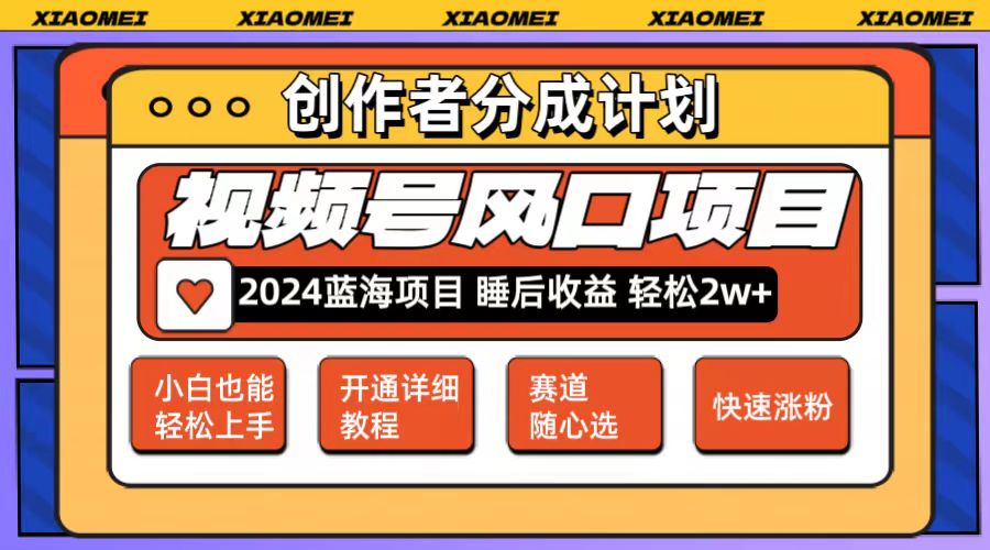 微信视频号大风口项目 轻松月入2w+ 多赛道选择，可矩阵，玩法简单轻松上手-北漠网络