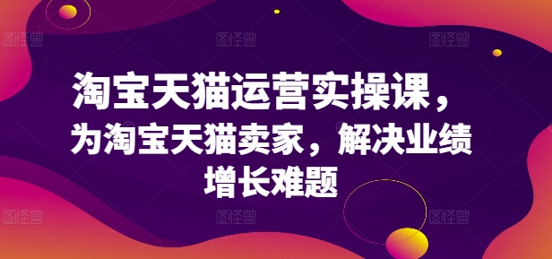 淘宝天猫运营实操课，为淘宝天猫卖家，解决业绩增长难题网赚项目-副业赚钱-互联网创业-资源整合四水哥网创网赚