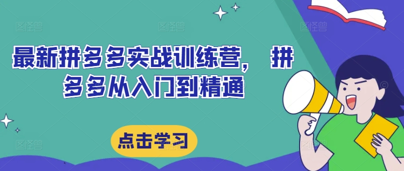 最新拼多多实战训练营， 拼多多从入门到精通网赚项目-副业赚钱-互联网创业-资源整合歪妹网赚