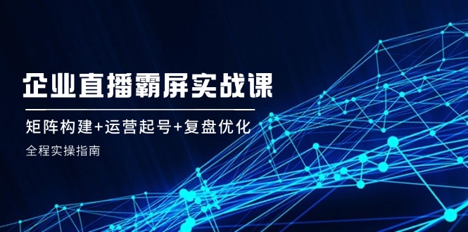 企 业 直 播 霸 屏实战课：矩阵构建+运营起号+复盘优化，全程实操指南-不晚学院