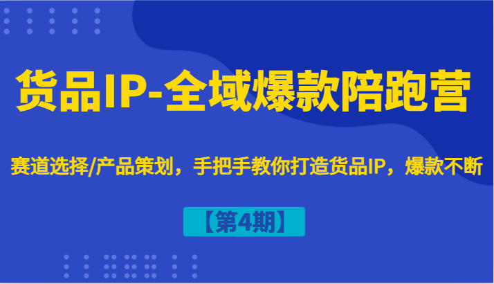 货品IP-全域爆款陪跑营【第4期】赛道选择/产品策划，手把手教你打造货品IP，爆款不断网赚项目-副业赚钱-互联网创业-资源整合歪妹网赚