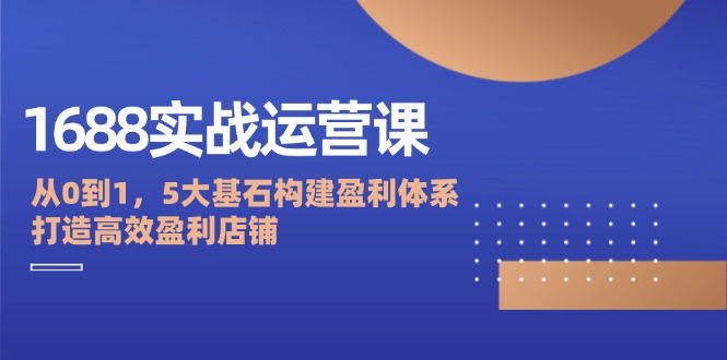 1688实战运营课：从0到1，5大基石构建盈利体系，打造高效盈利店铺-梦落网