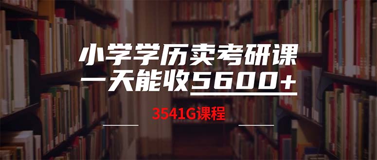 小学学历卖考研课程，一天收5600（附3580G考研合集）网赚项目-副业赚钱-互联网创业-资源整合歪妹网赚