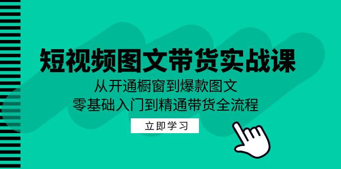 短视频图文带货实战课：从开通橱窗到爆款图文，零基础入门到精通带货-北漠网络