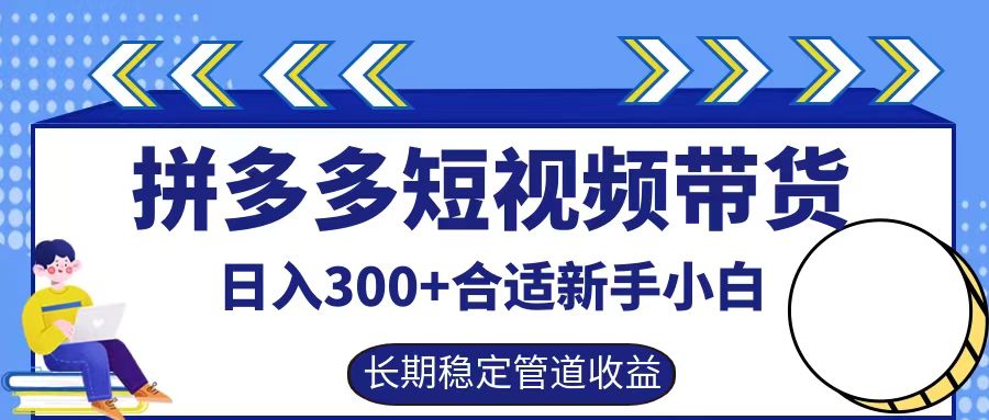 拼多多短视频带货日入300+，实操账户展示看就能学会-梦落网