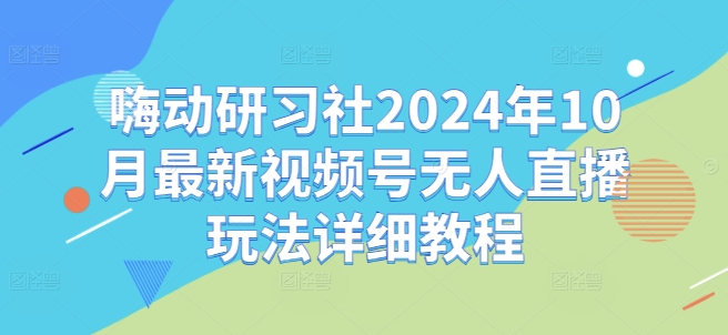 嗨动研习社2024年10月最新视频号无人直播玩法详细教程网赚项目-副业赚钱-互联网创业-资源整合歪妹网赚