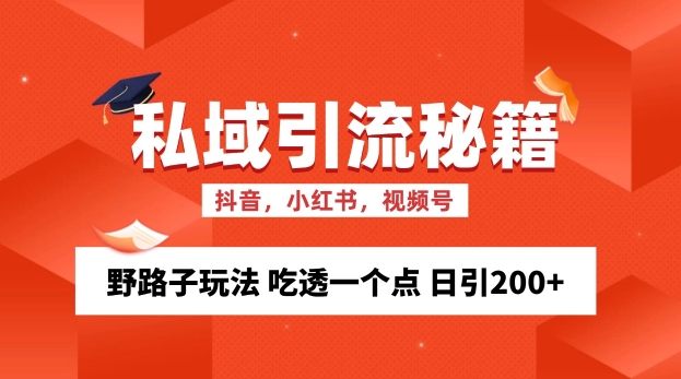 私域流量的精准化获客方法 野路子玩法 吃透一个点 日引200+ 网赚项目-副业赚钱-互联网创业-资源整合歪妹网赚