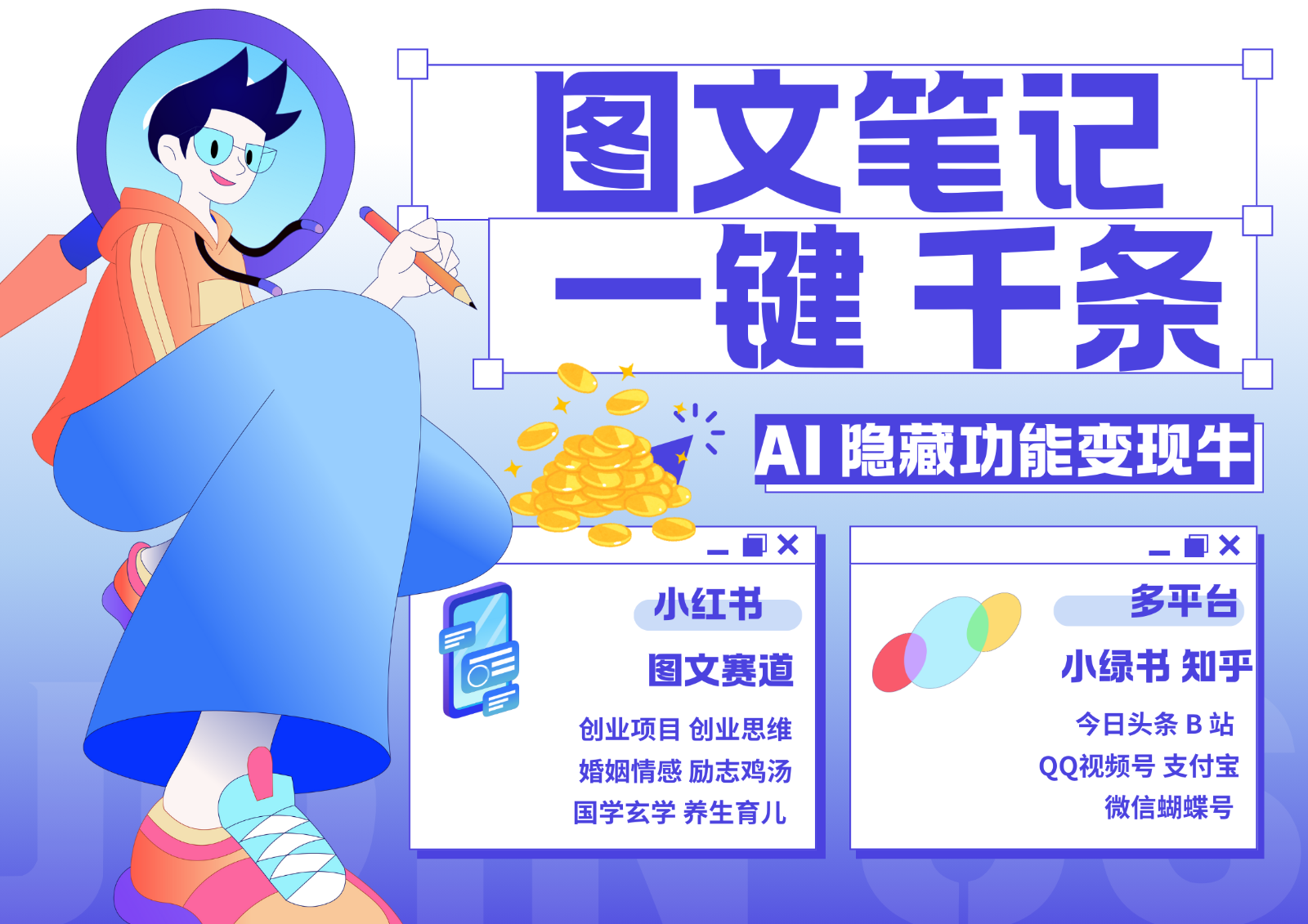 1键生成数千条图文 创业国学 秒生笔记 小红书小绿书图文 轻松引流 变现30000+网赚项目-副业赚钱-互联网创业-资源整合四水哥网创网赚