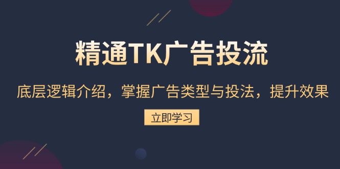 精通TK广告投流：底层逻辑介绍，掌握广告类型与投法，提升效果好迷你资源网-免费知识付费资源项目下载实战训练营好迷你资源网