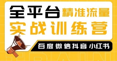 全平台精准流量实战训练营，百度微信抖音小红书SEO引流教程网赚教程-副业赚钱-互联网创业-手机赚钱-网赚项目-98副业网-精品课程-知识付费-网赚创业网98副业网