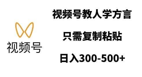 视频号教人学方言，只需复制粘贴，日入多张-聚源副业