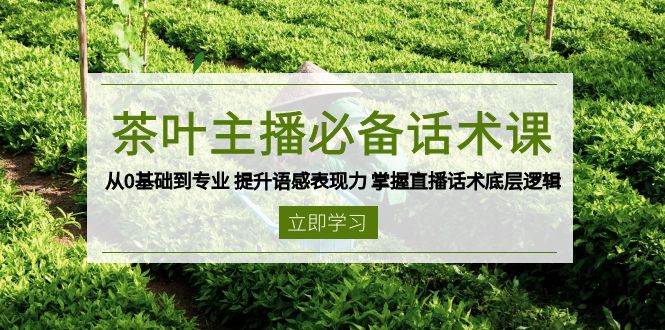 茶叶主播必备话术课 从0基础到专业 提升语感表现力 掌握直播话术底层逻辑网赚项目-副业赚钱-互联网创业-资源整合一卡云创-专注知识分享-源码分享