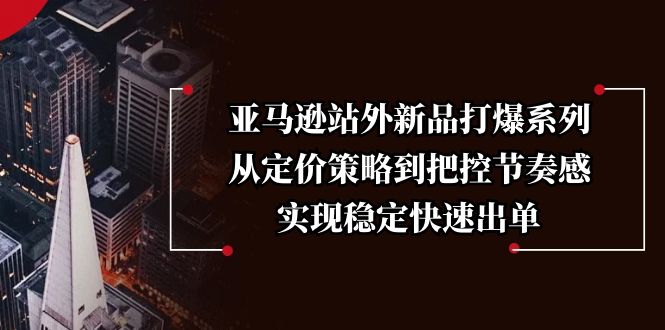 亚马逊站外新品打爆系列，从定价策略到把控节奏感，实现稳定快速出单资源整合BMpAI