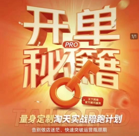 淘宝开单秘籍PRO，量身定制淘天实战陪跑计划，告别做店迷茫、快速突破运营瓶颈期网赚项目-副业赚钱-互联网创业-资源整合四水哥网创网赚