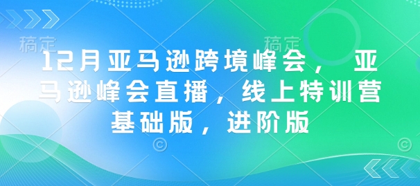 12月亚马逊跨境峰会， 亚马逊峰会直播，线上特训营基础版，进阶版好迷你资源网-免费知识付费资源项目下载实战训练营好迷你资源网