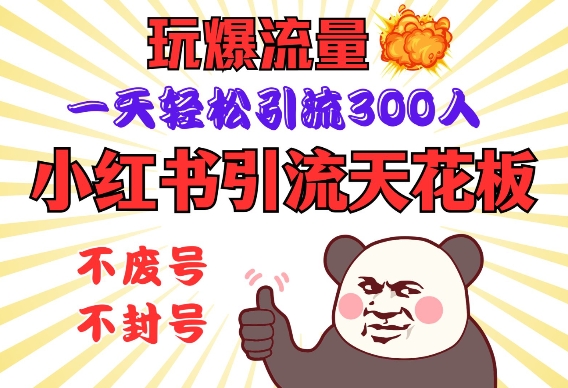 小红书引流天花板，玩爆流量，一天轻松引流300人，安全操作好迷你资源网-免费知识付费资源项目下载实战训练营好迷你资源网